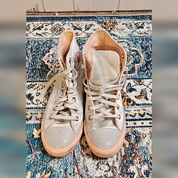 Converse High Top Chucks Silver Pink, Size 7 - Picture 8 of 8